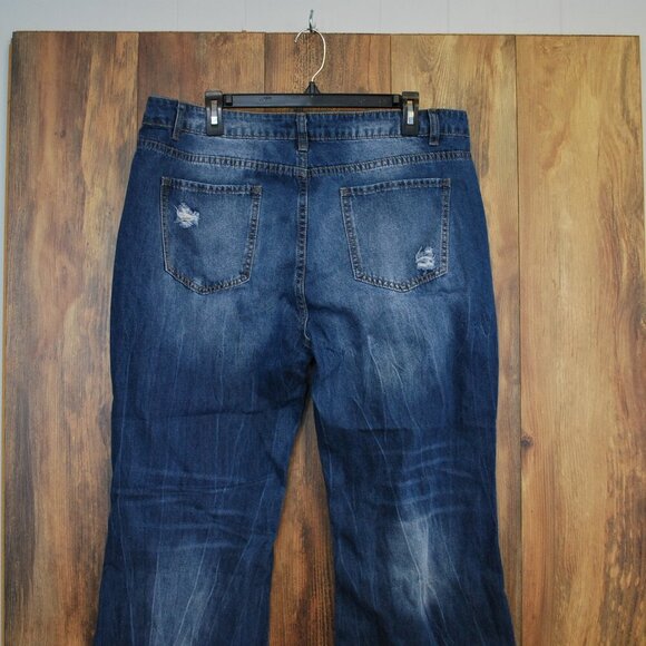 Melarey Women's Plus Size Cropped Wide Leg Jeans XXL 120-R - Picture 5 of 7